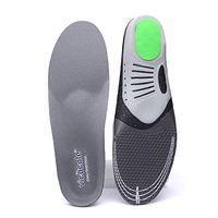 VOCOFA Flat Feet Insole Athlete Shoe Insole Arch Support Running Insert Grey Men 8-11