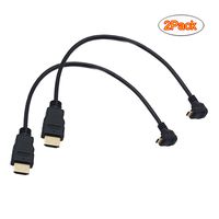 Seadream 2Pack 1Foot 90 Degree Up Angle Micro HDMI Male To HDMI Male Cable Connector (2Pack Up Angled)