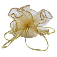 100pcs Round Organza Gift Promotion Pouch Wedding Jewelry Bag (38cm Diameter, White)