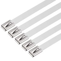 uxcell 20 Inch Stainless Steel Cable Zip Ties 0.4 Inch Width Metal Exhaust Wrap 5pcs