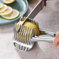 Fineday Fruit Slicer, Kitchen Fruit Slicer Grater Vegetable Fruit Tomato Clip Holder Lemons Potato Cutter Tool Food Slicer Machine Cutter Kitchen Gadgets
