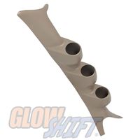 GlowShift Tan Triple Pillar Gauge Pod for 1999-2007 Ford Super Duty F-250 F-350 Power Stroke - Factory Color Matched - ABS Plastic - UV Protected - Mounts (3) 2-1/16" (52mm) Gauges to Truck's A-Pillar