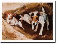 Jack Russells Digging Notecards