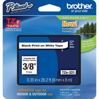 Brother P-Touch PT-1880 Label Tape (OEM) 0.35" Black Print on White