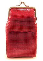 Womens Metal Mesh Cigarette Case with Lighter Pocket