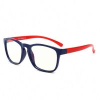 Kids Blue Light Filter Computer Glasses for UV Blocking Anti Eyestrain Gaming Glasses Anti-Glare Protection for Boys Girls Teens Children Age 3-12 (Dark Blue Frame red Legs)