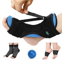 Plantar Fasciitis Night Splint for Effective Relief for Sleep Support, Adjustable Dorsal Drop Foot Brace for Women and Men Fits Right or Left Foot (Black, Upgrated Sleeves Kit)