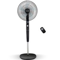 Pelonis Fan, Quiet DC Motor Oscillating Standing Pedestal Fan with Powerful 26 Speed, 5 Silent Modes, 12h On/Off Timer, Adjustable Height and Tilt, Remote Control, 16-Inch, Black