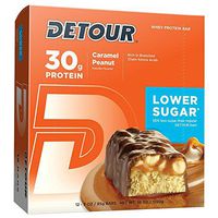 Detour Lower Sugar Whey Protein Bar, Caramel Peanut, 3 Ounce (Pack of 12)