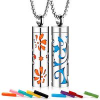 Essential Oil Pendant Necklace Aromatherapy Diffuser Pendant Necklace Stainless Steel Whistle-Shaped Pendant Necklace Women Gift Set