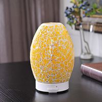 AHFKJRHFRUNBFJ Essential Oil Diffuser Glass Ultrasonic Cool Mist Humidifier,Aromatherapy 3D Diffuser,3D Diffuser Humidifier,Waterless Auto Shut-Off Silent Vaporizer-Yellow 13x19cm(5x7inch)