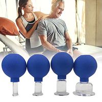 AA-fashion 4PCs Set Body Massage Cups for Cupping Therapy and Anti Cellulite Massage Cups Face Massage Rubber and Glass Vacuum Cupping Cups Body Cupping Health Care