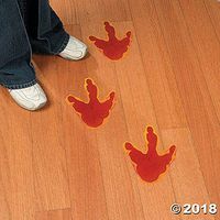 Fun Express Large Dinosaur Foot Print Floor Decal Clings - 12 Pieces