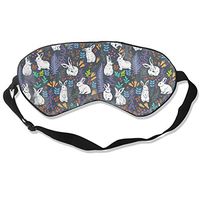 SLEEPAWD Bunnies Among Leaves Branches Flowers Sleep Mask, Sleeping Eye Night Mask with Breathable Eye Cover Eyeshade for Men/Women/Kids Soft and Adjustable Strap Plane Travel Nap Blindfold