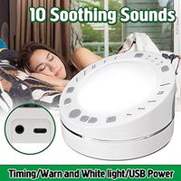Sleep Sound Therapy Machine, Night Light USB Battery Powered 10 Soothing Sounds with Speaker Timer White Noise Machine for Sleeping Relaxation
