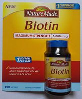Nature Made Biotin 5,000 mcg., 250 Softgels Maximum Strength
