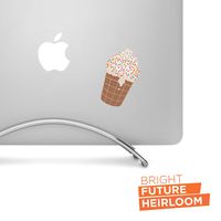 Vanilla Ice Cream Rainbow Sprinkles Cone Decal - 3.5" high printed decal - For MacBook, laptops, tablets and more!