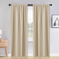 PONY DANCE Window Curtains 90 Long - 42 x 90 inches Biscotti Beige Window Treatments Set Home Decoration Curtains Light Blocking Solid Soft Rod Pocket Drapes for Bedroom Living Room, 2 Pieces