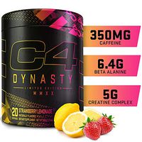 Cellucor C4 Dynasty MMXX Pre Workout Powder Strawberry Lemonade, Sugar Free Preworkout Energy Supplement for Men & Women, 350mg Caffeine + 6.4g Beta Alanine, 20 Servings