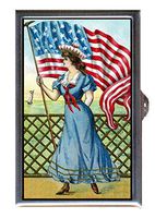 1800s United States Flag Pretty Lady Sailor Decorative Pill Box