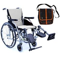 Karman S-Ergo 115 Ultra Lightweight Ergonomic Wheelchair | Seat Size 16" X 17" | Upgraded to Elevating Legrests | Fixed Wheels in Silver & Free Black Bag with Trim!