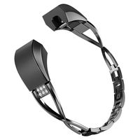 BIYATE X-Link Metal Bands Compatible for Fitbit Alta HR/Fitbit Alta for Women Men, Stainless Steel Jewelry Replacement Wrist Strap Bracelet Bangle Wristbands with Diamond for Fitbit Alta