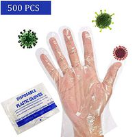 500 Pcs Disposable PE Gloves - Latex Free Powder Free Clear Polyethylene Gloves Non-Sterile,Food Service Gloves for Cooking,Cleaning,Food Handling