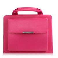 TechCode iPad Case for Mini 5 2019, Portable Business Style Handbag Slim PU Leather with Handle Pocket Stand Carrying Case Protective Cover for 7.9 inch iPad Mini 5th / Mini 4th Generation(Hot Pink)