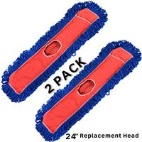 Alpine Industries Heavy Duty Microfiber Mop Head - Cleans Wide Areas - Commercial Mop Head - Super Absorbent Mop (24 in, 2 Pack)