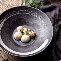 ZSQAI Creative Ceramic Tableware Japanese Large-capacity Ramen Soup Bowl Hand-painted Fruit Salad Bowl