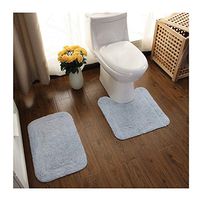 GHHZZQ Bathtub Mat Non-Slip Strong Water Absorption Keep Warm Superfine Fiber U-Shaped Pad Rectangular Bathroom Rug Ottomans, 3 Colors, 6 Sizes (Color : Blue, Size : 50x80cm)