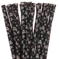 Biodegradable Paper Straws Pirate Skull (50)