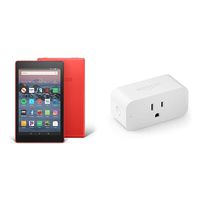 Fire HD 8 Tablet (8" HD Display, 16 GB, Red) with Amazon Smart Plug