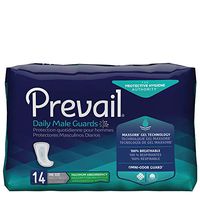 Prevail Incontinence Guards for Men, Maximum Absorbency, One Size, 14 Count (Single Pack)