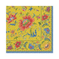 Caspari Chinese Ceramic Paper Luncheon Napkins in Imperial Yellow, Two Packs of 20