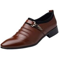 Men Shoes, LIM&Shop Prince Classic Modern Formal Oxford Wingtip Dress Shoes Dickinson Cap-Toe Ruched Business Shoes Brown