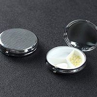 Decorative Fantasy Bling Heart Pill Box for Purse with Push Button Daily Pill Case