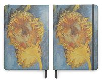 Van Gogh Art - PU (Vegan) Leather A5 Notebook - Lined Pages - Sunflowers