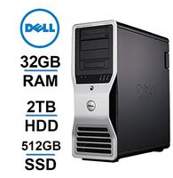 Dell 8 CORE COMPUTER, Precision T7400 Workstation, 2 X Intel QUAD Xeon 3.0GHz (12MB Cache), 2TB HDD + 512GB SSD, 32GB RAM, WIFI, 4GB AMD Radeon R7 240, USB 3.0 (Renewed)