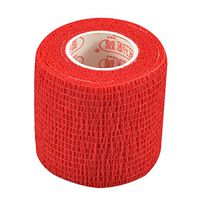 Pack of 3 Rolls Waterproof Self Adhesive Bandage Tape Finger Joints Wrap Sports Care (2 inch*6yds, Red)