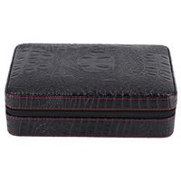 Garosa Cigar Humidor Case Crocodile Grain Portable Travel Outdoor Humidor Case Cigar Holder Storage Box Holds Cedar Wood Faux Leather Box Gift Set Black