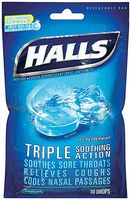 Halls Cough Drops Ice Peppermint -- 30 Drops