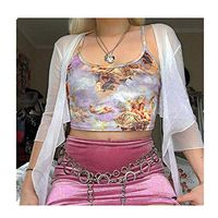 LIEJIE Women Sexy Letter Print Overlap Cross Sling Crop Tank Top Vest Satin Sleepwear Nightwear Nightdress Lingerie with Neck Unique Slim Fit Wrap Dresses for Women Blouse Chest Pads (Purple, S)