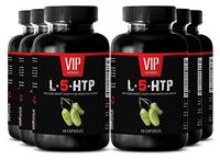 L tryptophan b6 - L-5-HTP for a Good Night's Sleep, for Mood and Energy - Brain Booster - 6 Bottles 180 Capsules