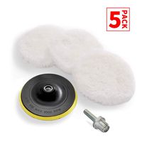 BOKA 6 Inch Wheel Polishing Buffer Wool Kits, Polishing Wool Pad X 3, Velcro Backing Pad X 1, M14 Drill Adapter X 1, for Car Polishing, Waxing, Buffing in 6 Inch