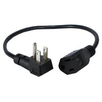 QVS 16" 3-Prong OutletSaver Power Adapter with 90 Flat Plug Computer Surge Protector Black (PPRT-ADPT)