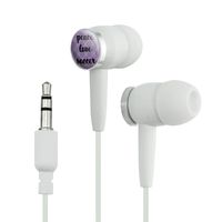 Peace Love Soccer Novelty in-Ear Earbud Headphones - White