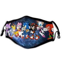 Triciaedcf Unisex Reusable Anti Dust Funny Halloween Face Mouth Mask, Sonic Hedgehog 2 Sport Halloween Mask for Cycling Camping Travel for Adults Men Women