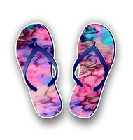 Flip Flop Sticker Graphic Vinyl Waterproof Decal for car Truck Laptop Custom Contour Cut (Cotton Candy)