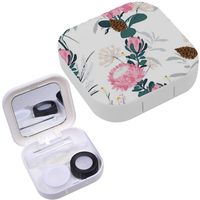Portable Contact Lens Case Box Travel Kit Mirror + Bottle + Tweezers Container Holder [ Protea Many Different ]